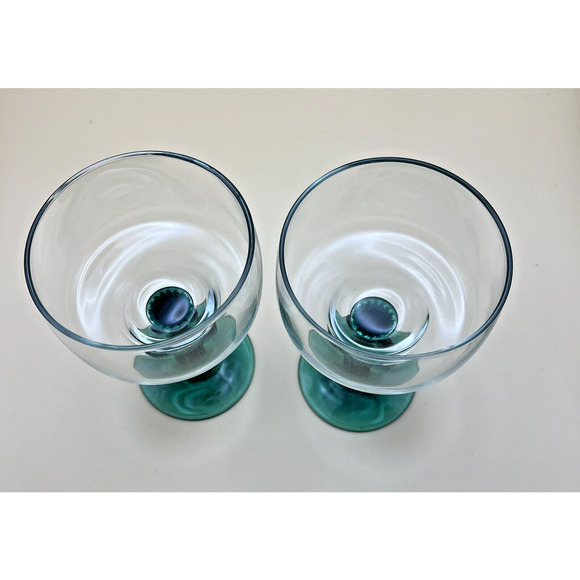 Libbey Cactus 12oz Margarita Glasses, Set Of 2 Clear & Green Glass, Southwestern - Picture 2 of 2
